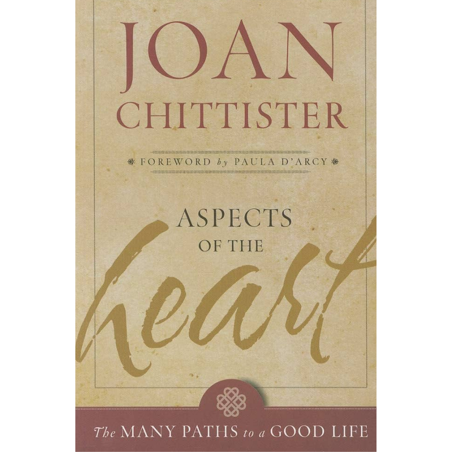 Book cover of 'Aspects of the Heart' by Joan Chittister with a beige background.