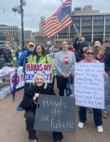Joan at protest
