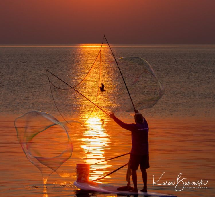 Bubble on lake